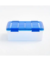 Iris Usa 4Pack 30qt Weatherpro Airtight Plastic Storage Bin with Lid and Seal and Secure Latching Buckles