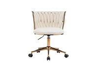 Adjustable Swivel Office Desk Chair - Beige