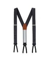 Trafalgar Men's Leyton Diagonal Lined Tone on Tone Silk Formal Suspenders