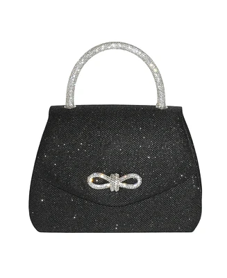 Club Rochelier Ladies' Evening Bag with Glitter Handle and Bow