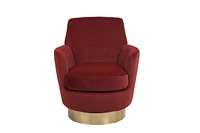 Swivel Barrel Chair with Gold Base