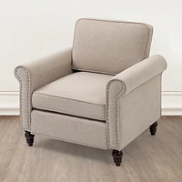 Modern Upholstered Accent Chair Armchair, Fabric Reading Living Room Side Chair, Single Sofa