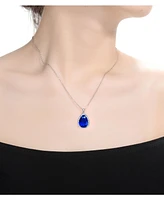 Unique Pear-shaped Pendant Necklace with Colored Cubic Zirconia