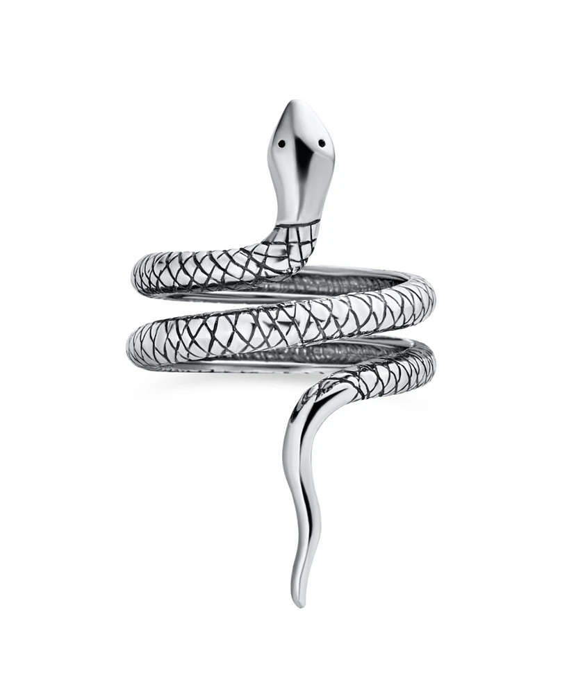 Bling Jewelry Garden Animal Pet Reptile Egyptian Stack Wrap Coil Serpent Snake Ring Band Women.925 Sterling Silver