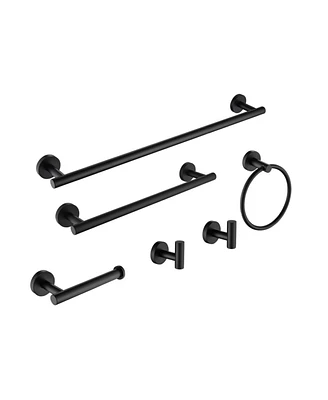 Simplie Fun 6 Piece Stainless Steel Bathroom Towel Rack Set Wall Mount