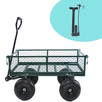 Streamdale Furniture Wagon Cart Garden Cart Trucks Make It Easier To Transport Firewood (Green)