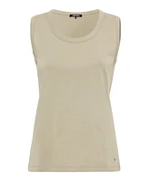 Olsen Women's 100% Cotton Round Neck Sleeveless Shell