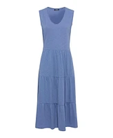 Olsen Women's 100% Cotton Sleeveless Tiered Midi Dress