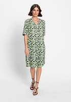 Olsen Women's Elbow Sleeve Leaf Print Dress