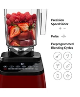 Blendtec Designer Series Blender with 90 oz WildSide+ Jar and 34 oz Go Travel Bottle - Kitchen Blender Bundle - Red