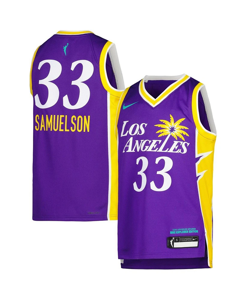 Nike Youth Katie Lou Samuelson Purple Los Angeles Sparks 2021 Explorer Edition Victory Player Jersey