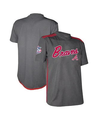 Stitches Youth Charcoal Atlanta Braves Team V-Neck Jersey