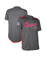 Stitches Youth Charcoal Atlanta Braves Team V-Neck Jersey