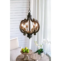 Streamdale Furniture 6-Light Farmhouse Wood Chandelier - Bulb Not Included