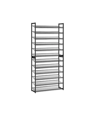 Slickblue 12-Tier Shoe Rack, Stackable 6-Tier Organizers, 48-60 Pairs of Shoes, Large Capacity