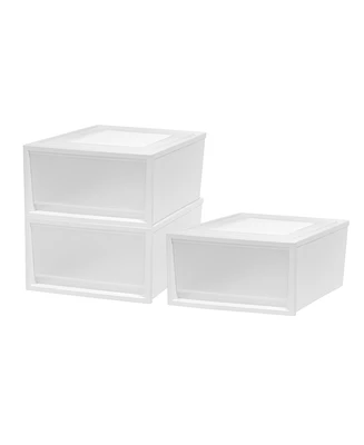 Iris Usa Box Chest Drawer, White, 3 Pack