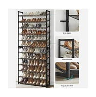 Slickblue 12-Tier Shoe Rack, Stackable 6-Tier Organizers, 48-60 Pairs of Shoes, Large Capacity