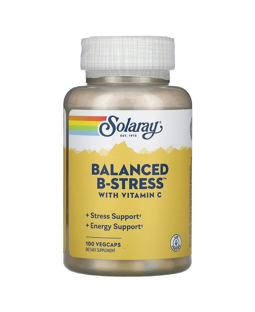 Solaray Balanced B-Stress with Vitamin C - 100 VegCaps - Assorted Pre