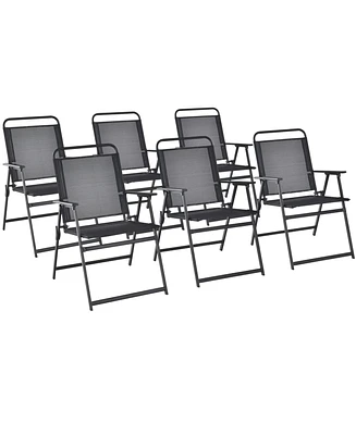 Sugift Set of 4 Outdoor Folding Chairs with Breathable Seat