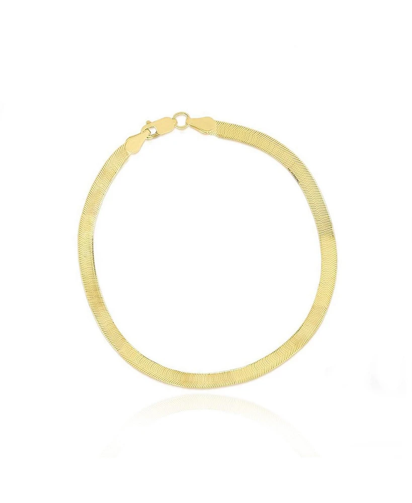 The Lovery Large Herringbone Bracelet 14K Gold