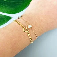 The Lovery Curb Heart Bracelet 14K Gold