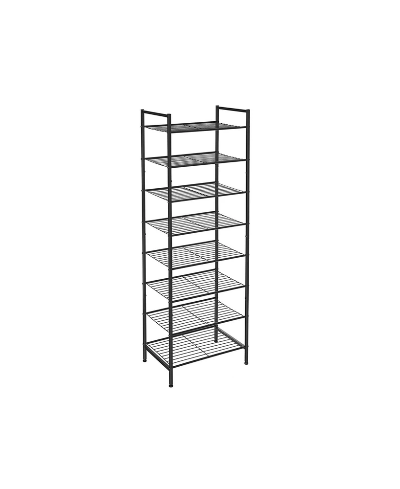 Slickblue Shoe Rack 8 Tier Tall Storage Organizer, Sturdy Metal Narrow Shelf