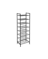 Slickblue Shoe Rack 8 Tier Tall Storage Organizer, Sturdy Metal Narrow Shelf