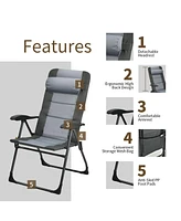 Sugift 4 Pieces Patio Folding Dining Chair Sets with Adjustable Backrest