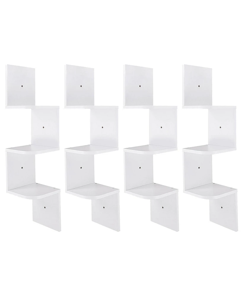 Yescom 4 Pack 3 Tiers Wall Mount Corner Shelf Display Shelves Organizer Gradienter Dorm - 3 tiers