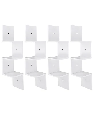 Yescom 4 Pack 3 Tiers Wall Mount Corner Shelf Display Shelves Organizer Gradienter Dorm - tiers