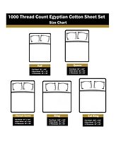 Superior Egyptian Cotton 1000 Thread Count Extra Deep Pocket Solid Sheet Set, California King