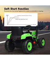 Sugift 12V Ride on Tractor with 3-Gear-Shift Ground Loader for Kids 3+ Years Old