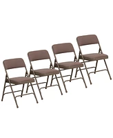 Emma+Oliver 4 Pack Home & Office Portable Party Events Padded Metal Folding Chair