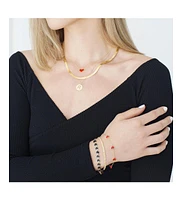 The Lovery Braided Matte Herringbone Bracelet 14K Gold