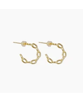 sanctuaire Dainty Link Chain Hoop Earrings Gold