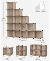 Slickblue 16 Cube Closet Organizers And Storage, Clothes Storage Organizer For Wardrobe