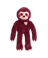 Aurora Medium Sweety Sloth Valentine Heartwarming Plush Toy Amethyst 12"