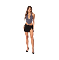 Women's Open Back Triangle Halter Top