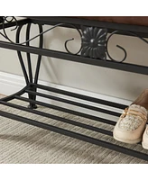 Industrial Shoe Rack Bench for Small Spaces
