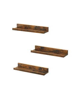 Slickblue Floating Shelves, Set of 3 Wall Shelves, for Photo Frames and Trinkets