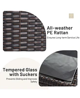 Vebreda Sugift 3 Pieces Rattan Patio Furniture Set with Washable Cushion