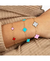 The Lovery Small Turquoise Clover Bracelet 14K Gold