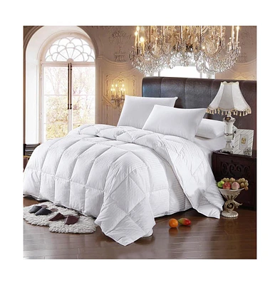 Egyptian Linens Goose Down Comforter – Light-Medium Fill Weight (Stripe), Oversize Queen