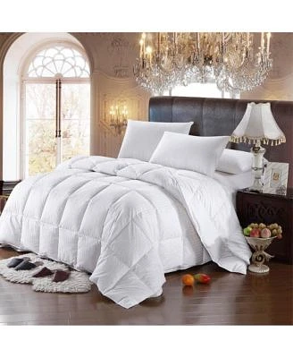 Egyptian Linens Goose Down Comforter Light Medium Fill Weight Stripe Oversize