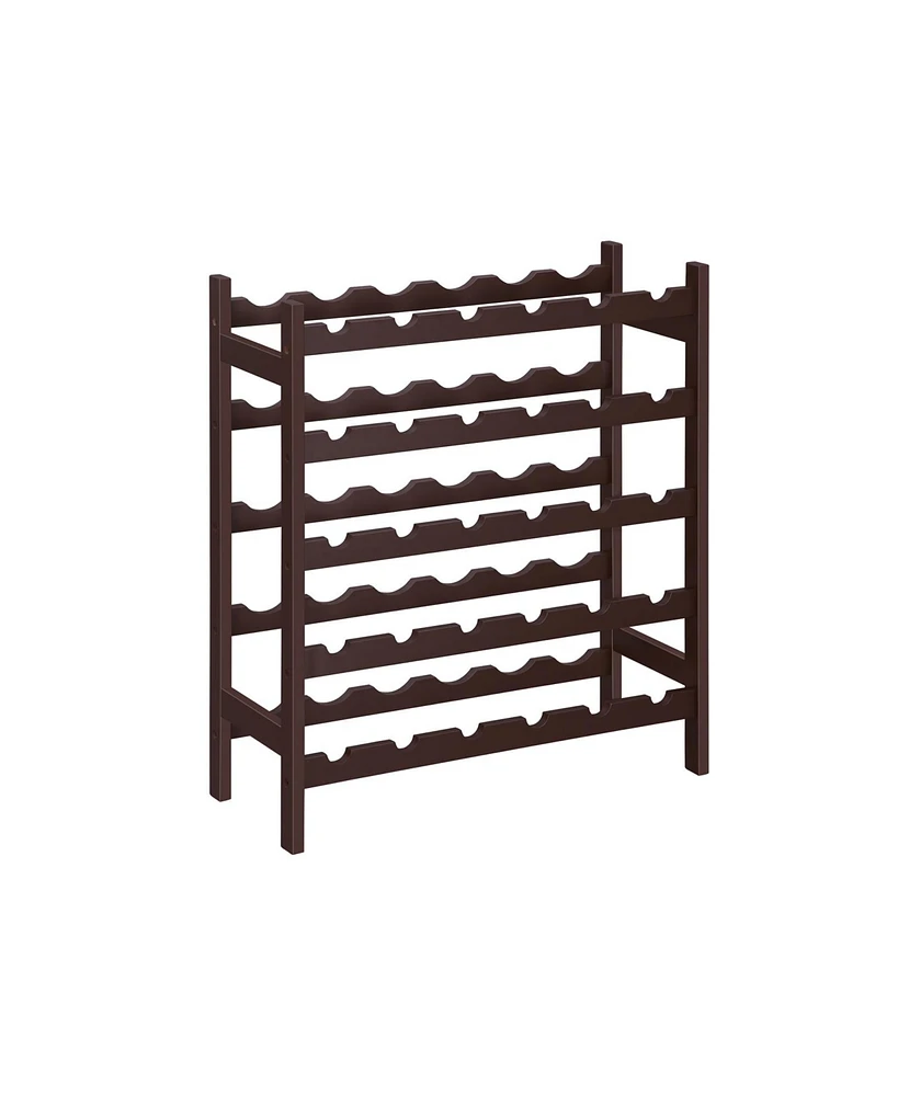 Slickblue Wicker Wine Rack, 5-Tier Storage Shelf, Holds 30 Bottles