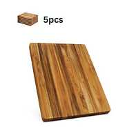 Streamdale Furniture Teak Cutting Board 18 Inch, Pack of 5 Pieces