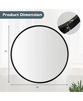 Sugift 16-inch Round Wall Mirror with Aluminum Alloy Frame