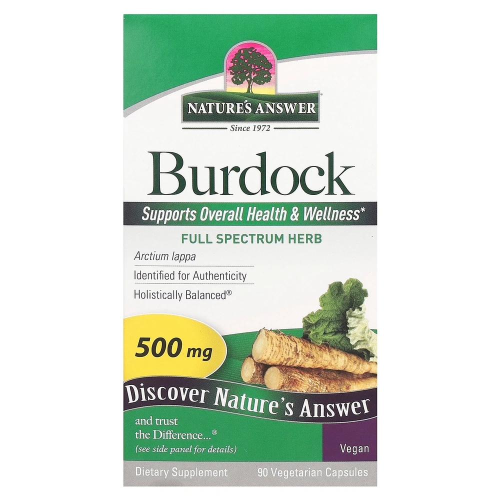 Nature's Answer Burdock 500 mg - 90 Vegetarian Capsules - Assorted Pre