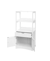 Slickblue Upper Shelves Bathroom Storage Cabinet White