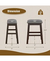 Sugift 2 Piece 24.5 Inch Counter Height Bar Stool Set with Padded Seat